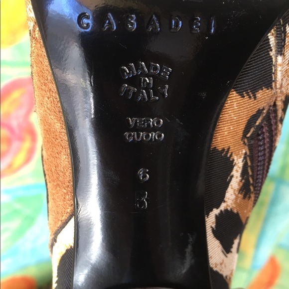 CASADEI Leopard Print Heel Boots - Picture 7 of 8